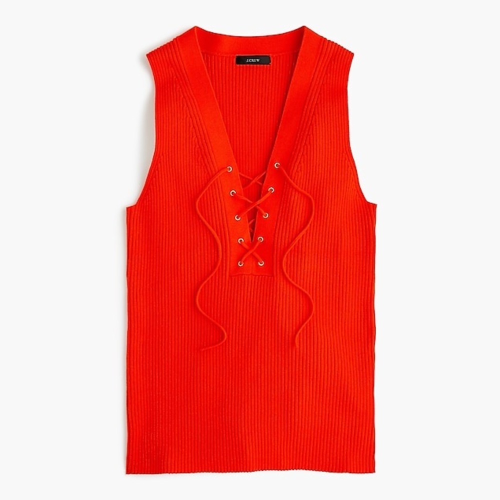 J. Crew ribbed lace-up sweater tank